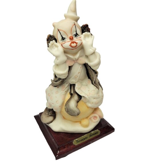 Vyg 80s Giuseppe Armani Florence Clown On Balloon Figurine w/ Base Made in Italy - Picture 2 of 11
